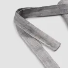 Anthracite Gray Linen Kitchen Apron Low Model with Pocket - Flick Viadurini