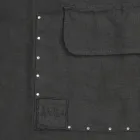 Black Linen Kitchen Apron with Crystals Low Model with Pocket - Click Viadurini