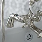 Classic Bathtub Edge Group with Brass Hand Shower Made in Italy - Ercolina Viadurini