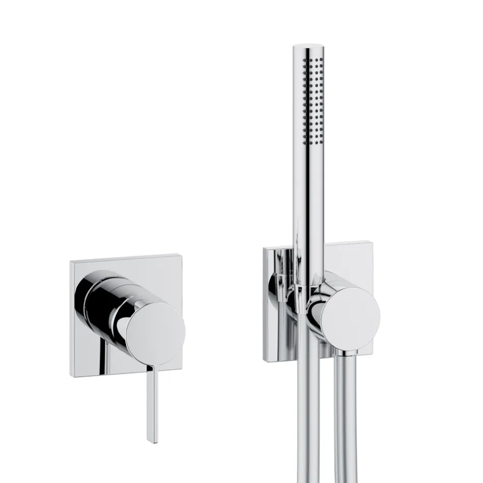 2-Way Shower Group Showerhead and Hand Shower Round or Square Rosette - Imperio Viadurini