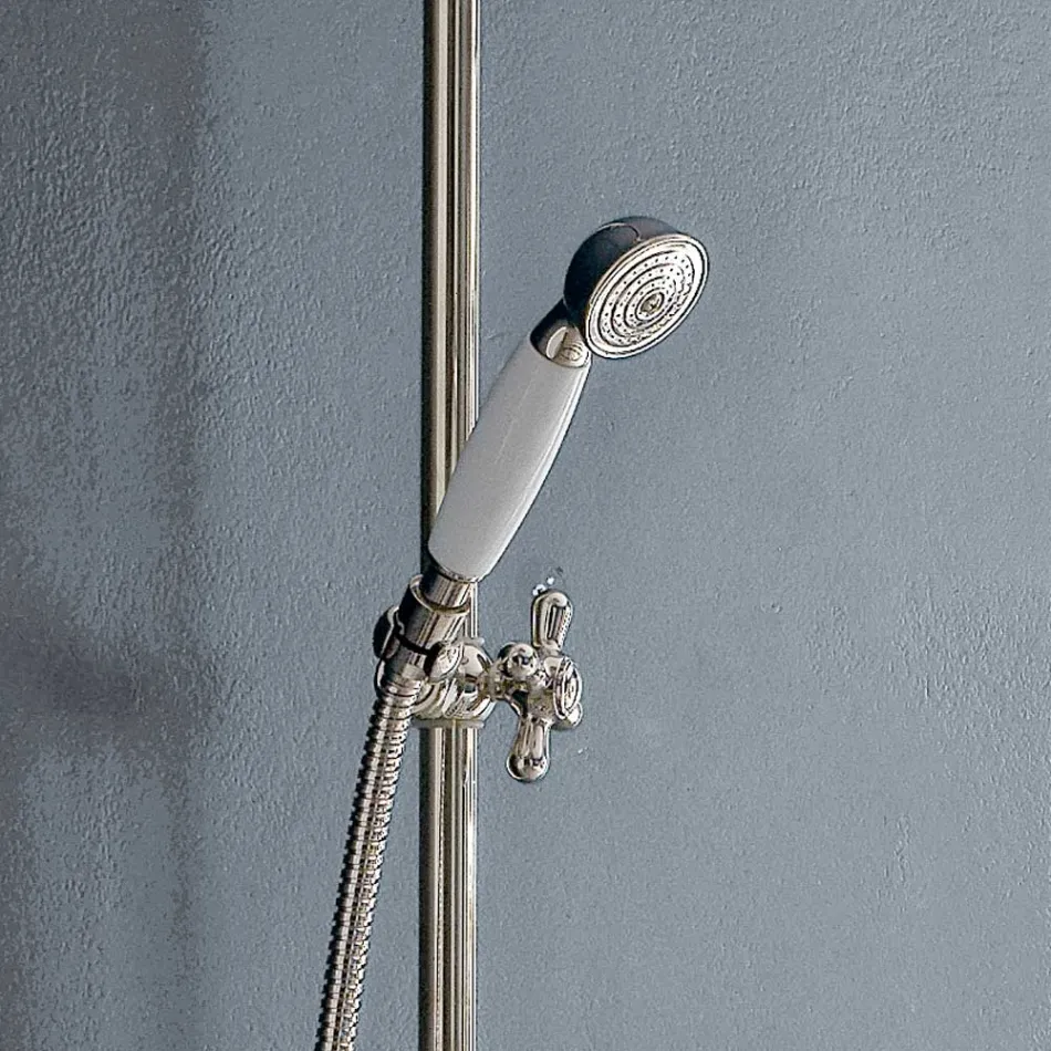Classic Duplex Shower Group in Brass with 3 Sizes Shower Head - Ercolina Viadurini