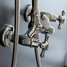 Classic Duplex Shower Group in Brass with 3 Sizes Shower Head - Ercolina Viadurini