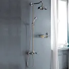 Classic Duplex Shower Group in Brass with 3 Sizes Shower Head - Ercolina Viadurini