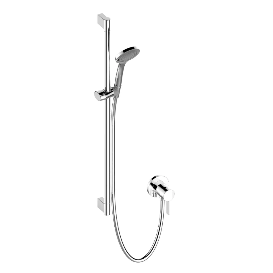 Sliding Shower Group in Chrome-Plated Brass Single-lever Mixer - Euka Viadurini