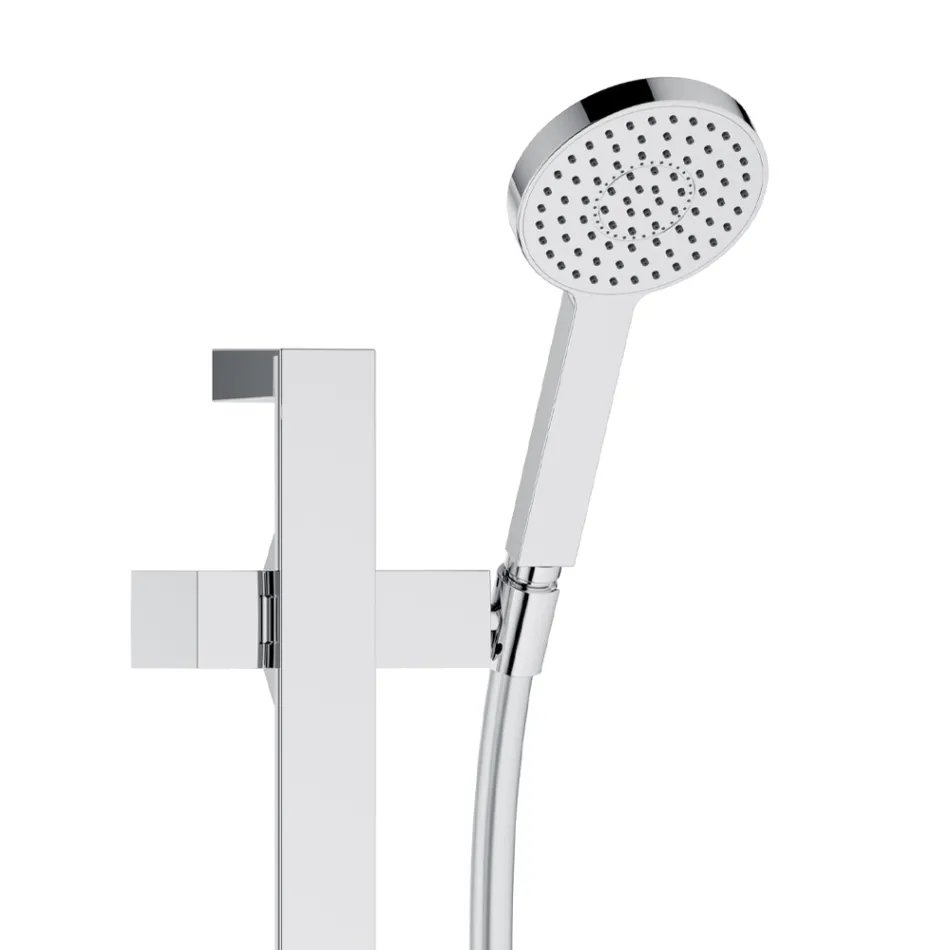 Shower Group Showerhead and Sliding Rail Round or Square Rosette - Erkole Viadurini