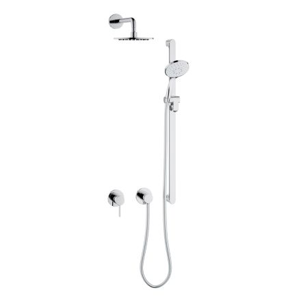 Shower Group Showerhead and Sliding Rail Round or Square Rosette - Erkole Viadurini
