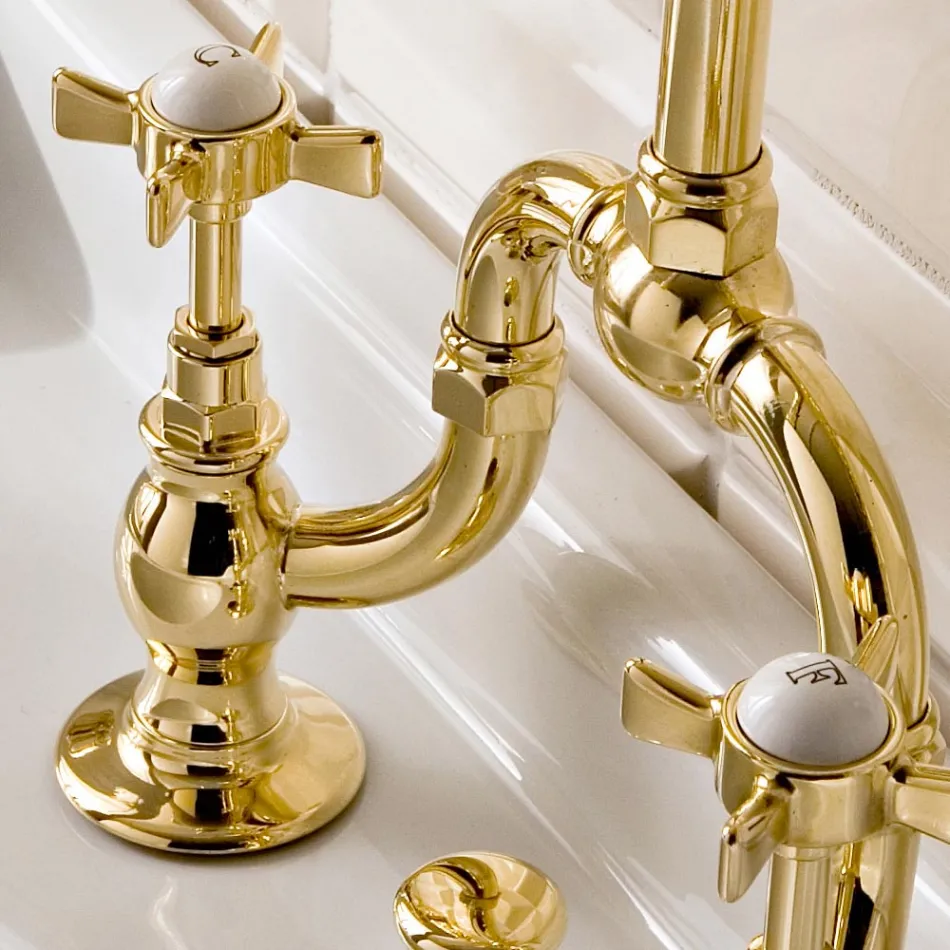 Vintage Design Bridge Basin Group in Brass Made in Italy – Katerina Viadurini