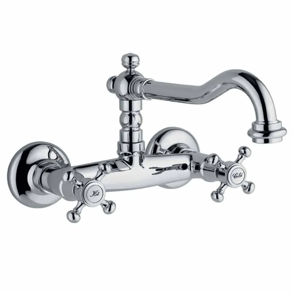 Classic Style Group for Wall Kitchen Washbasin in Brass Made in Italy - Limo Viadurini