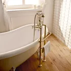 Vintage Design Floor Standing Bathtub Group in Brass Made in Italy - Katerina Viadurini