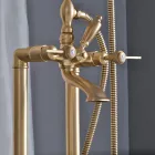 Floor Standing Bathtub Group with Hand Shower and Flexible Shower Made in Italy - Milano Viadurini