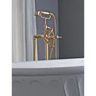 Floor Standing Bathtub Group with Hand Shower and Flexible Shower Made in Italy - Milano Viadurini