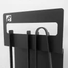 Set of Design Tools for Fireplace in Black Steel Made in Italy - Ostro Viadurini