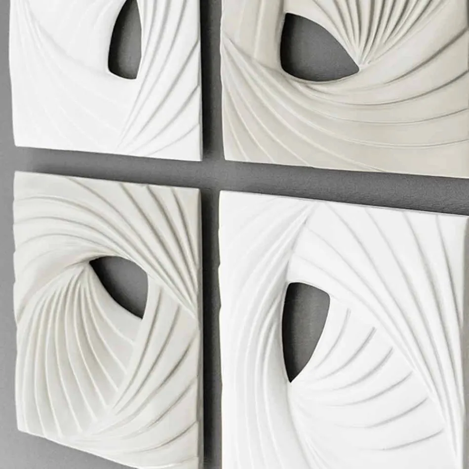 White and Gray Modern Design Decorative Wall Installation - Bossy Viadurini