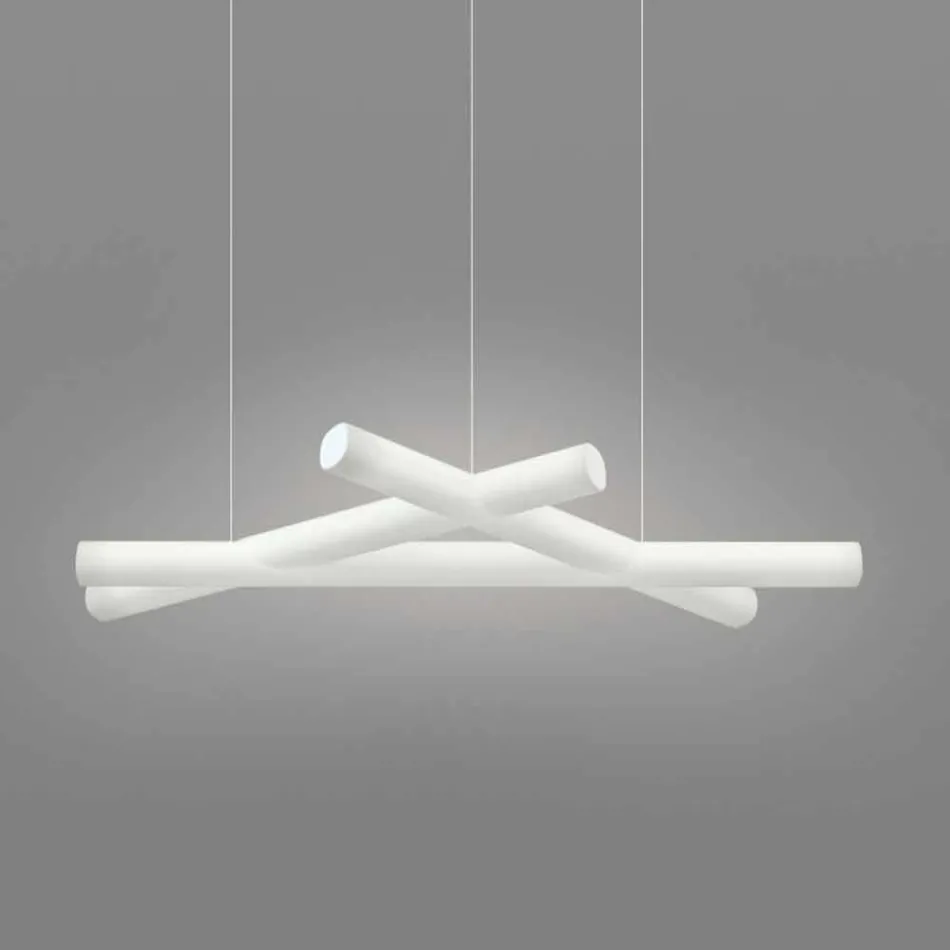 Polyethylene suspension lamp White Slide Mesh produced in Italy Viadurini
