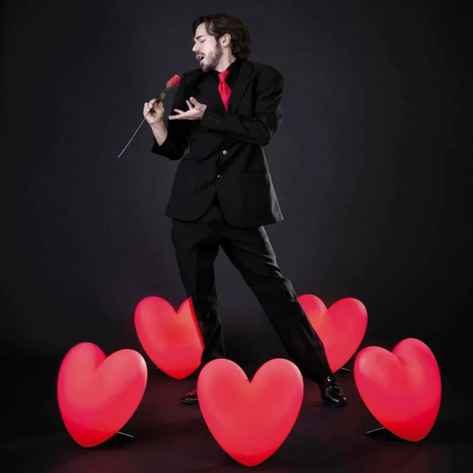 Colored Slide Love table lamp heart made in Italy Viadurini