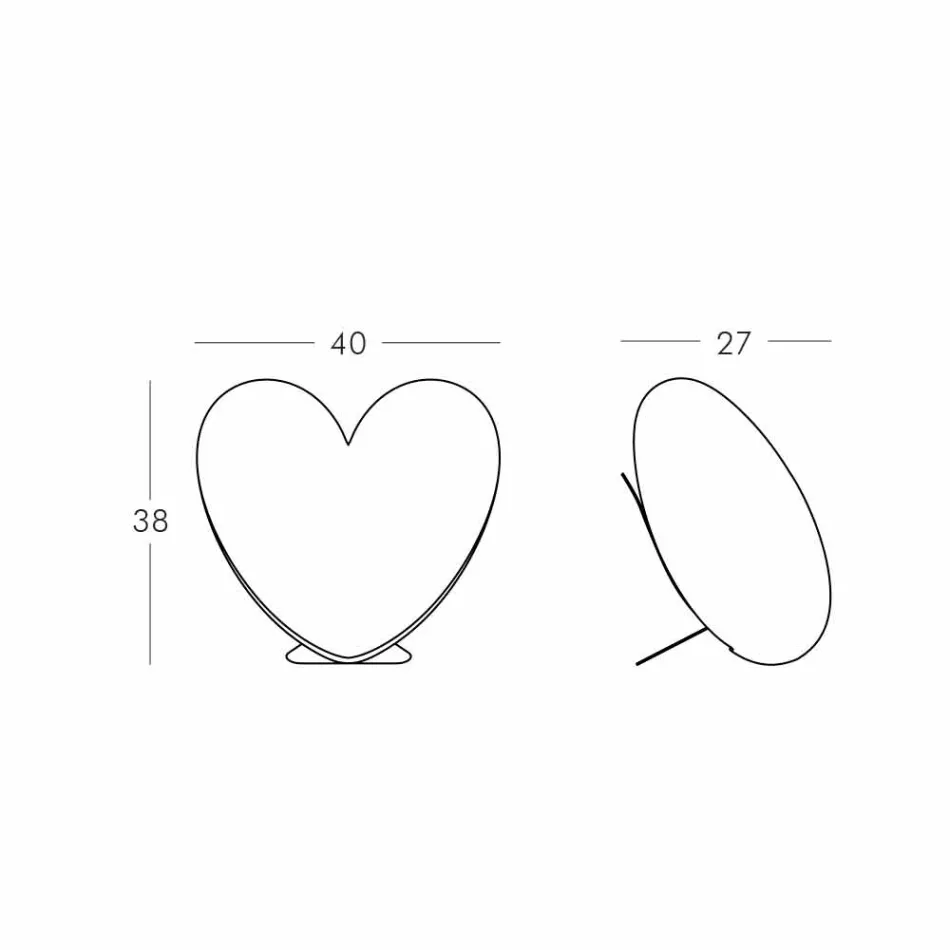 Colored Slide Love table lamp heart made in Italy Viadurini