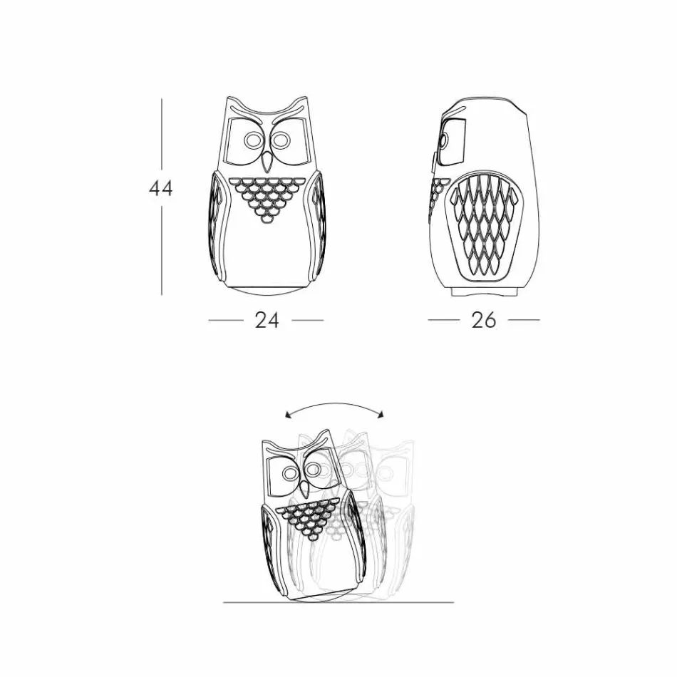 Slide Bubo colored table lamp of owl design made in Italy Viadurini