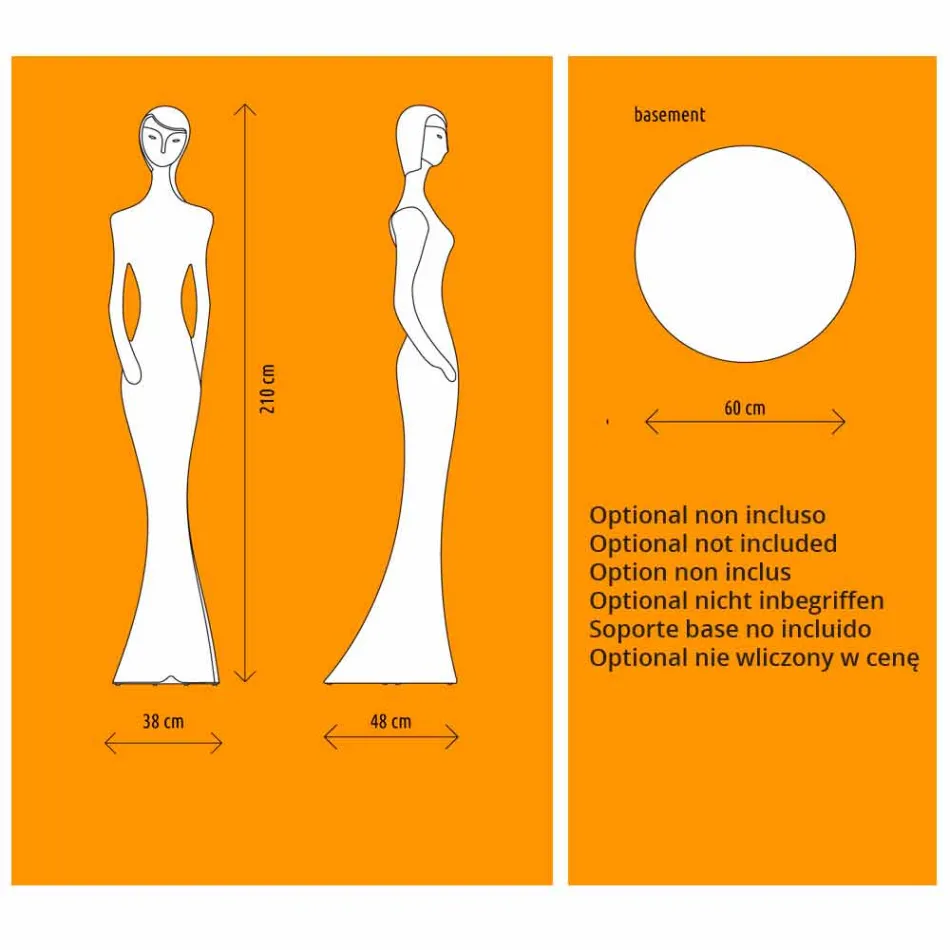 Floor Lamp with Led Light Modern Design for Outdoors - Penelope by Myyour Viadurini