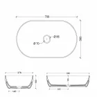70x35cm ceramic countertop washbasin made in Italy Star, modern design Viadurini