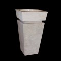 White natural stone freestanding washbasin Sire