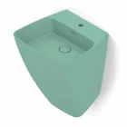 Modern design wall-mounted ceramic washbasin made in Italy, Goran Viadurini