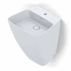 Modern design wall-mounted ceramic washbasin made in Italy, Goran Viadurini