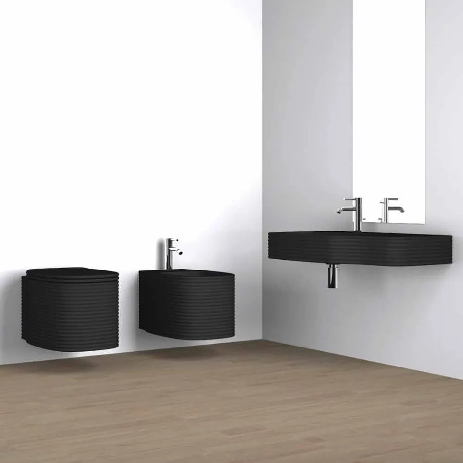 Modern ceramic wall-mounted washbasin made in Italy, Hamlet Viadurini