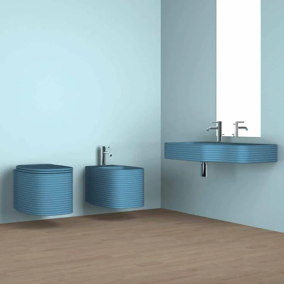 Modern ceramic wall-mounted washbasin made in Italy, Hamlet Viadurini
