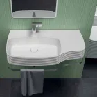 Modern ceramic wall-mounted washbasin made in Italy, Hamlet Viadurini