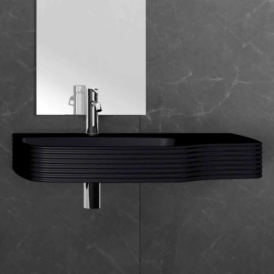 Modern ceramic wall-mounted washbasin made in Italy, Hamlet Viadurini