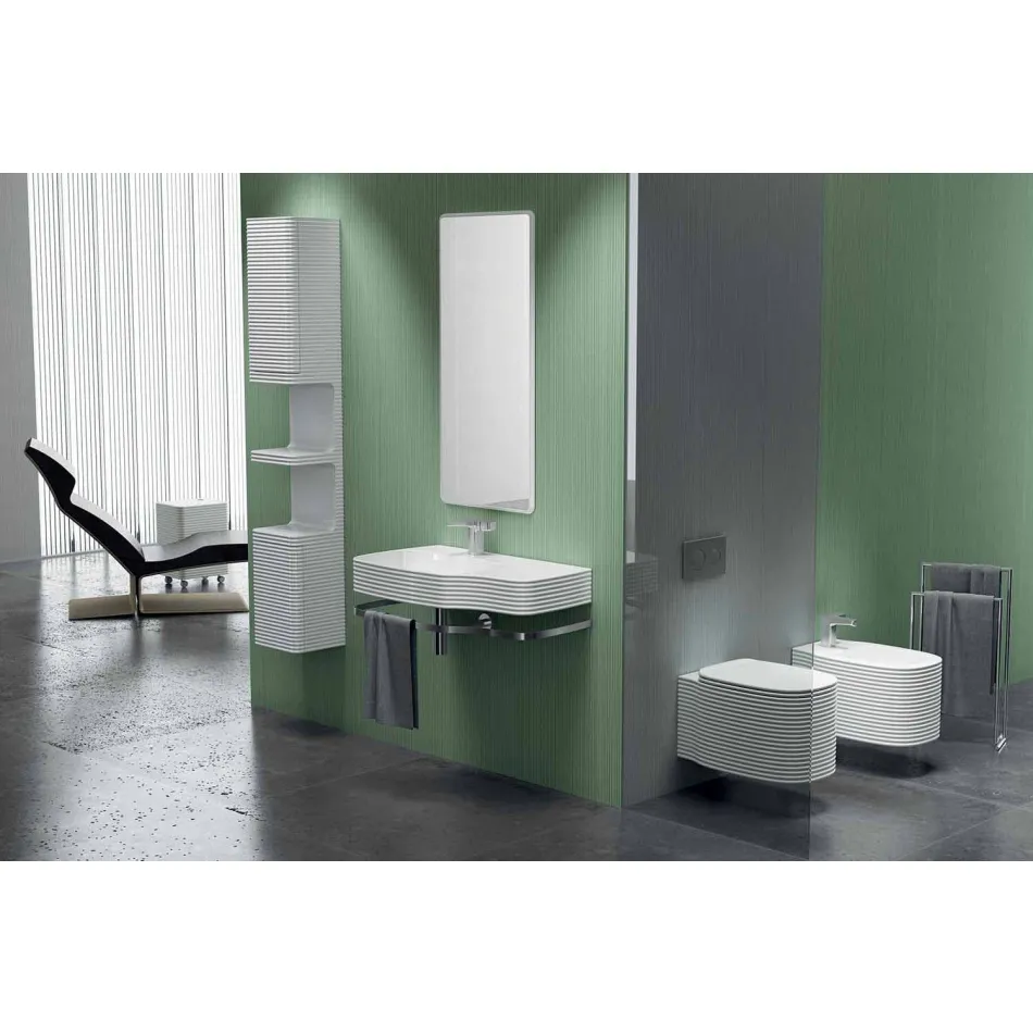 Modern ceramic wall-mounted washbasin made in Italy, Hamlet Viadurini