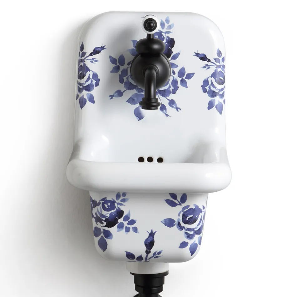 Modern Design Patterned Ceramic Wall Mounted Washbasin 26 cm - Jordan Viadurini