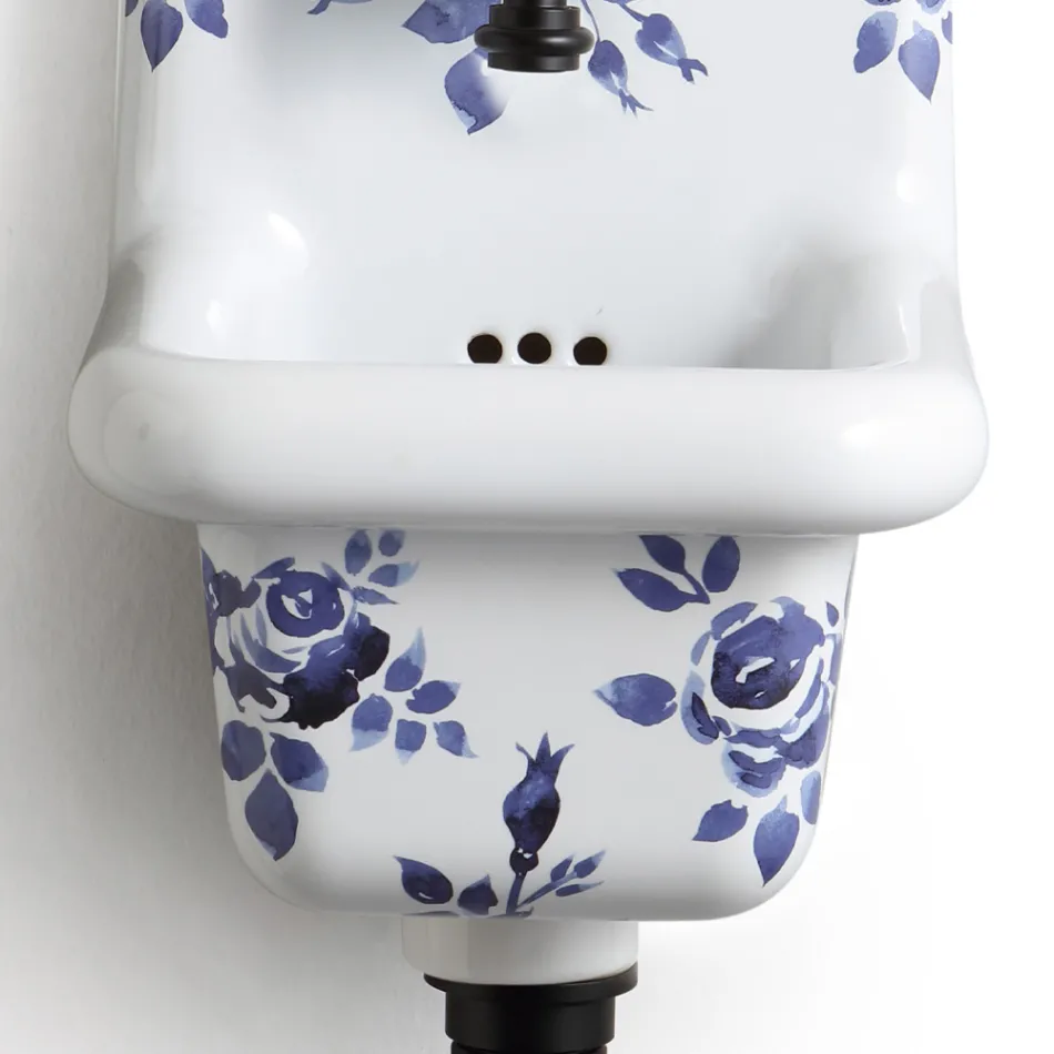 Modern Design Patterned Ceramic Wall Mounted Washbasin 26 cm - Jordan Viadurini