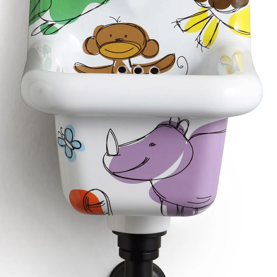 Modern Design Patterned Ceramic Wall Mounted Washbasin 26 cm - Jordan Viadurini