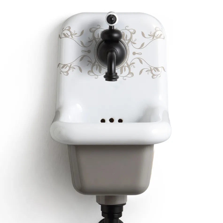 Modern Design Patterned Ceramic Wall Mounted Washbasin 26 cm - Jordan Viadurini