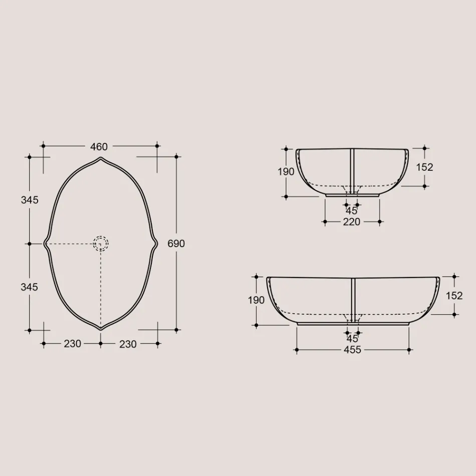 Shiny Ceramic Countertop Bathroom Washbasin Made in Italy - Oscar Viadurini