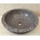 Levi gray natural stone countertop washbasin, modern design Viadurini