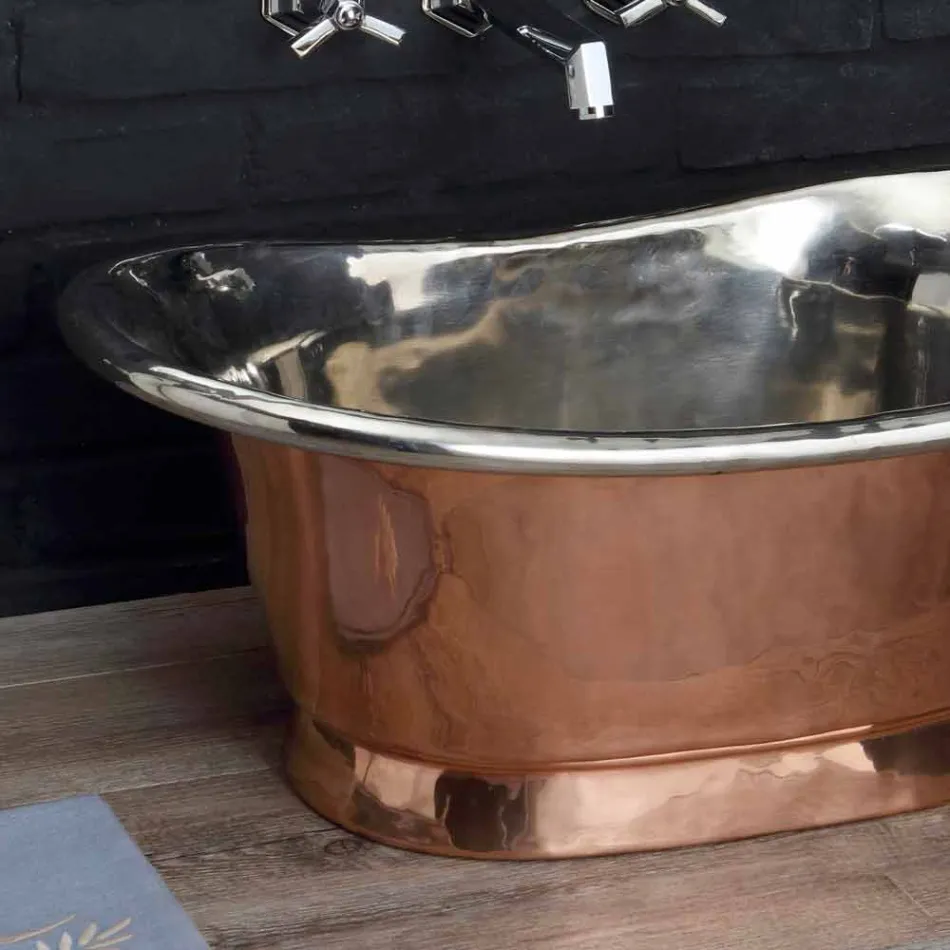 Sink bathroom to support copper and white iron Cala Viadurini