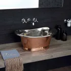 Sink bathroom to support copper and white iron Cala Viadurini