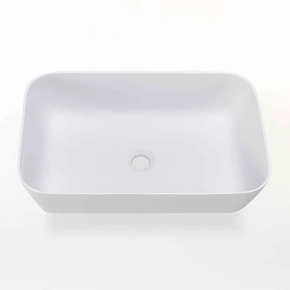 Rectangular Countertop Washbasin in Matt Resin Made in Italy - Cavan Viadurini