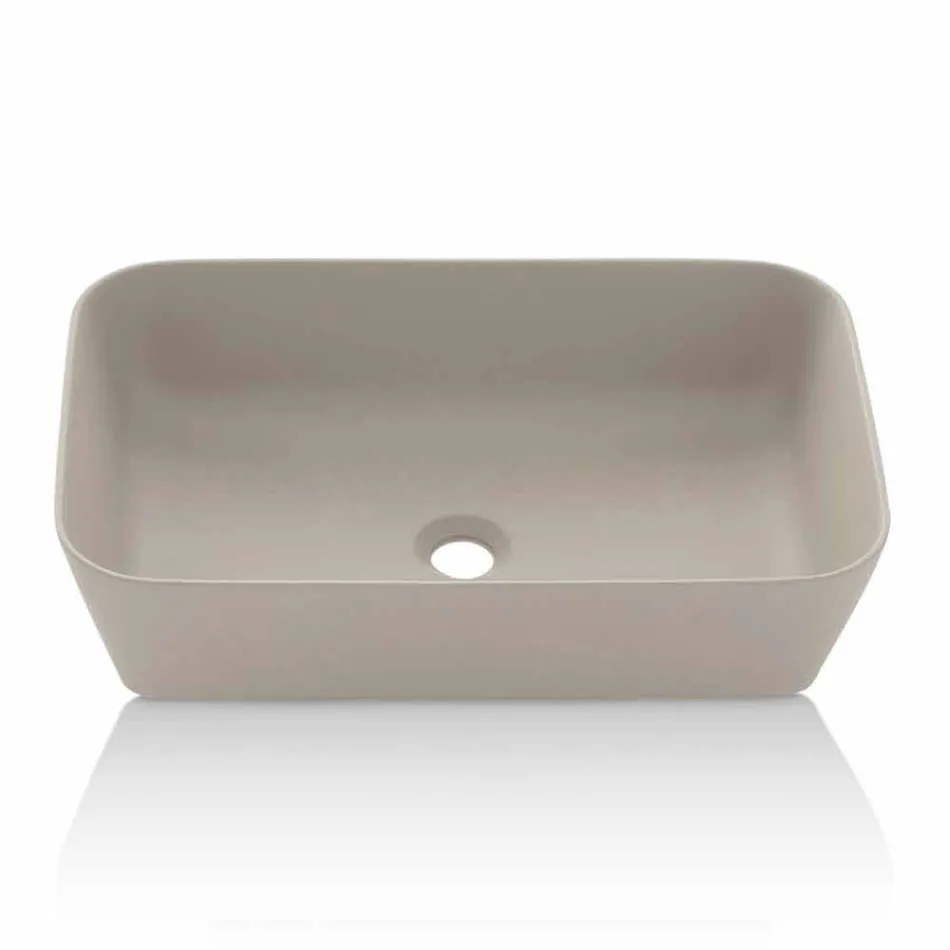 Rectangular Countertop Washbasin in Matt Resin Made in Italy - Cavan Viadurini