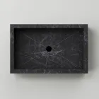 Bathroom Washbasin in Marble Effect Porcelain Stoneware Made in Italy - Ludmilla Viadurini