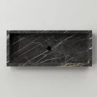 Bathroom Washbasin in Marble Effect Porcelain Stoneware Made in Italy - Ludmilla Viadurini