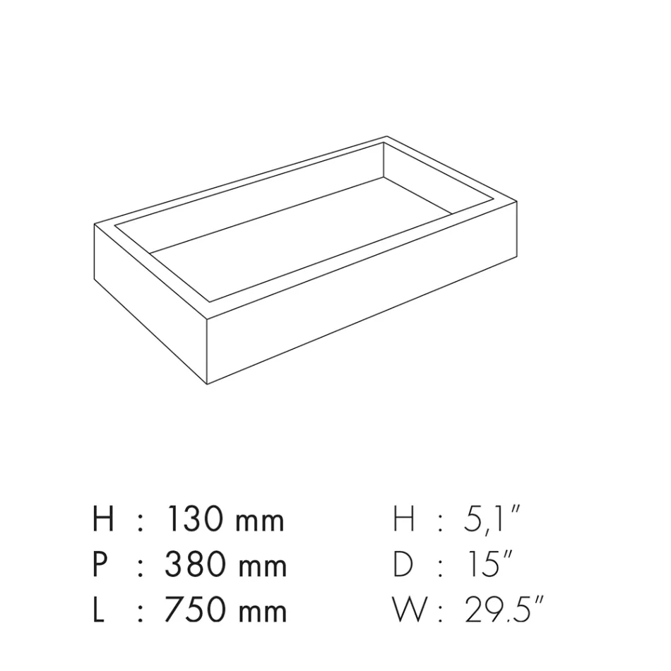 Bathroom Washbasin in Marble Effect Porcelain Stoneware Made in Italy - Ludmilla Viadurini