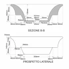 Semi-recessed bathroom sink in fire clay and platinum made in Italy, Guido Viadurini