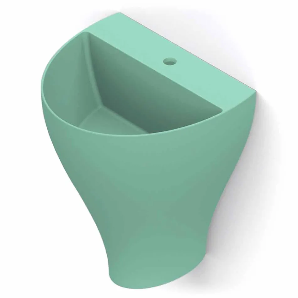 Modern ceramic wall hung bathroom sink made in Italy, Fiorello Viadurini