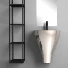 Modern ceramic wall hung bathroom sink made in Italy, Fiorello Viadurini