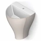 Modern ceramic wall hung bathroom sink made in Italy, Fiorello Viadurini