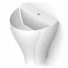 Modern ceramic wall hung bathroom sink made in Italy, Fiorello Viadurini