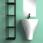 Modern ceramic wall hung bathroom sink made in Italy, Fiorello Viadurini